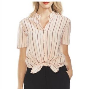 NWT Vince Camuto Tie Front Button Down Blouse